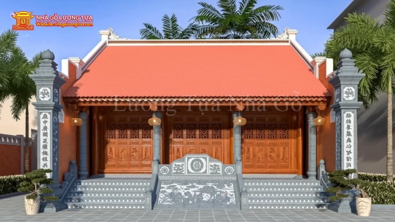 Từ Đường 3 Gian - Cột Đá Nổi Bật