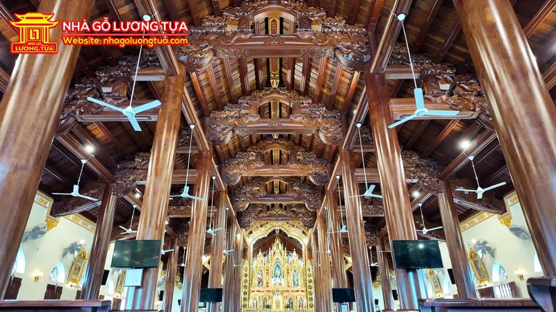 Chi Tiết Thiết Kế Nhà Thờ Quỹ Nhất| Lương Tựa Thi Công Gỗ Lim